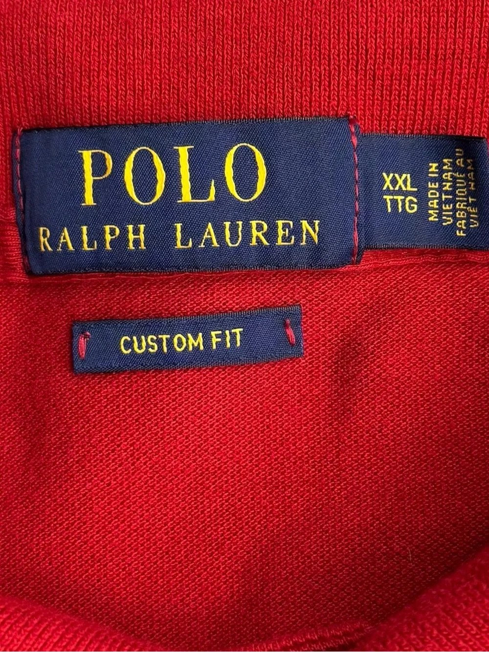 Polo Ralph Lauren Polo Shirt Mens XXL Custom Fit Crest Logo Red Cotton